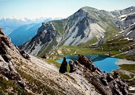MÜSTAIR Lai da Rims gegen P. Mezdi - P. Lad - Ötztaler Alpen