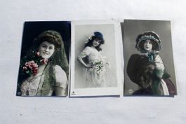 15x JUGENDSTIL - POSTKARTEN, junge Damen, um 1910, gelaufen