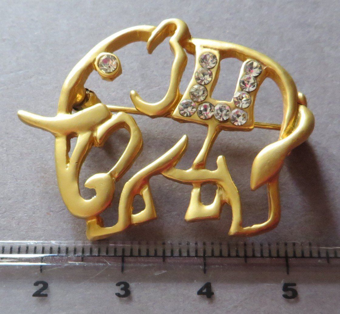 Placchette & Badge: ELEFANT ANSTECKER GOLDFRABENE BROSCHE ELEPHANT – Usato da Neuhausen venduto da luckimucki 2