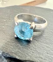 Ein Stück Meer am Finger – Vintage-Silberring mit Topas