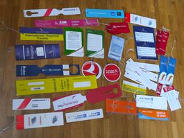 Grosser Lot Kabinen Handgepaeckanhaenger aus aller Welt