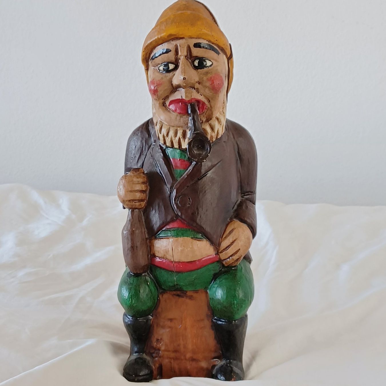 Statuette: WEIN-FLASCHENFIGUR. Geschnitzt. Sitzender Seemann. – Usato da Zürich venduto da Bellabo 6