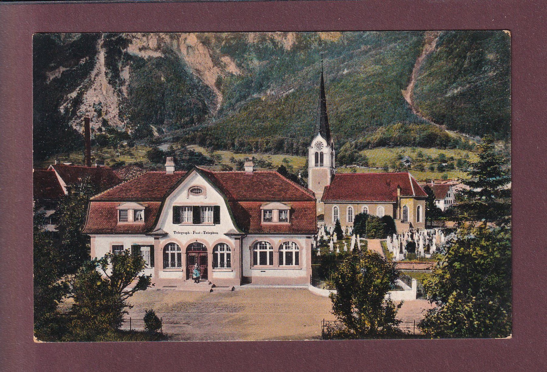 Cartoline postali: ENNENDA - Post - Kirche - 1917 – Usato da Pully venduto da nicecards