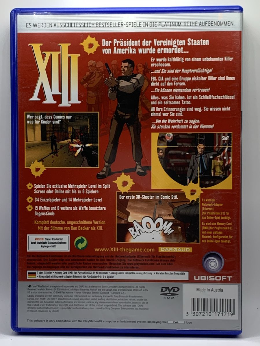 Sony Giochi: PS2 - XIII Platinum Edition  – Usato da Ostermundigen venduto da RG-Collector 1