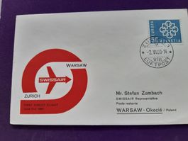 Erstflugbrief Zürich - Warschau vom 2.VI.1960 !!!