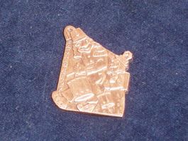 Basler Fasnachtsplakette Kupfer 1951 mit Nadel Top Zustand