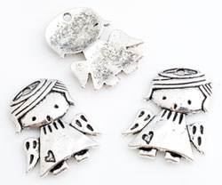 Perle (finte): Engel Metall 29x24x2mm, altversilbert – Nuovo (secondo la descrizione) da Alpnachstad venduto da perlengaby