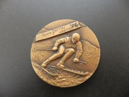 Alte Ski Medaille Source Perrier La Vue-des-Alpes Suisse 76