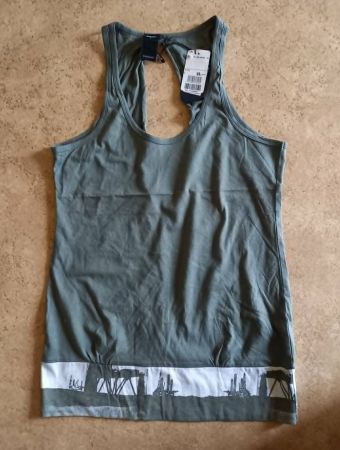 Cooles Tanktop von DSL, Gr. S, Olivgrün mit Print Neu!