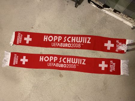 2 x Fussball Schal Set "Hopp Schwiiz" EURO 2008!