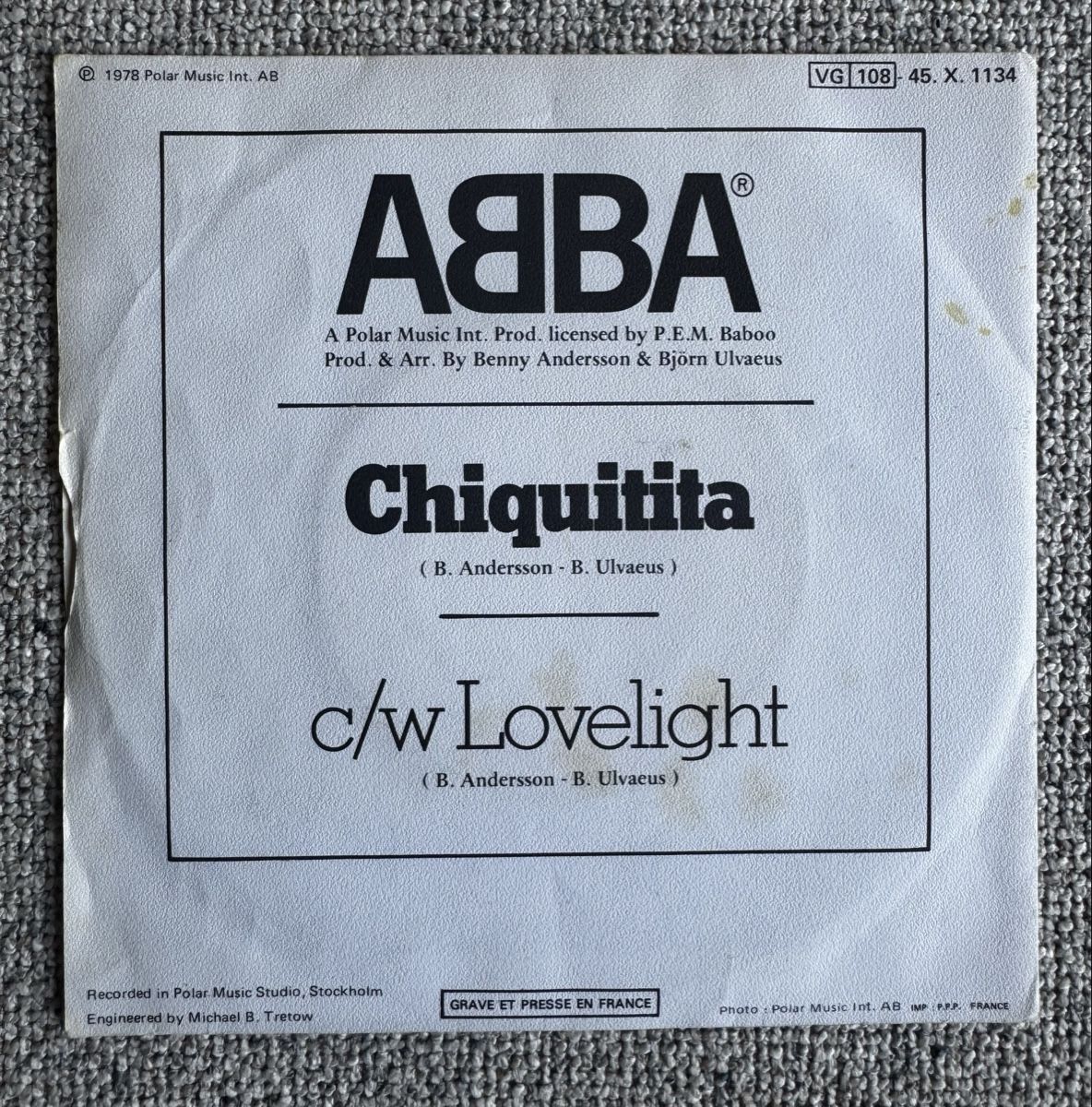 Schallplatten: ABBA - Chiquitita - 7" Single - 70s – Gebraucht aus Rorbas von BlackstarRecords 1