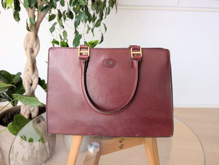 Vintage Leather Handbag Bordo/Burgundy