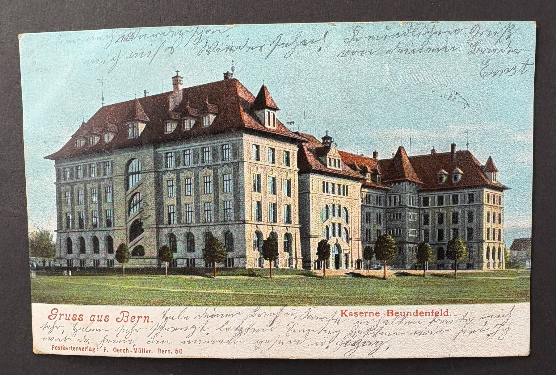 Cartoline postali: ANSICHTSKARTE KASERNE BEUNDENFELD BERN 1904 – Usato da Ostermundigen venduto da Wyatt-Earp