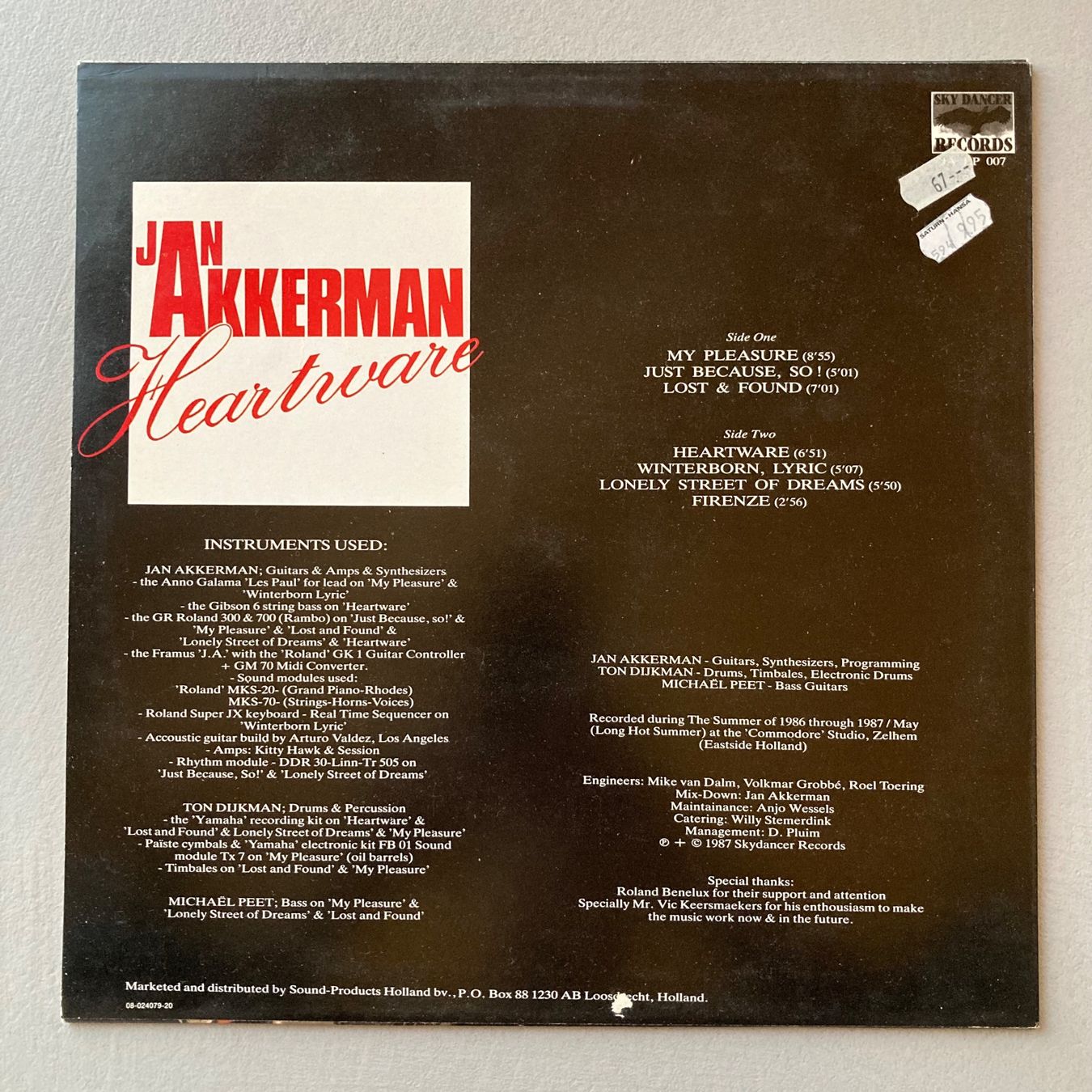 Dischi in vinile: JAN AKKERMAN - heartware - LP – Usato da dachsen venduto da oheio 1