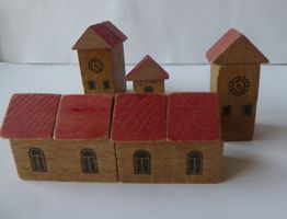 52 Holz Baukasten Teile Dorf, Erzgebirge ?