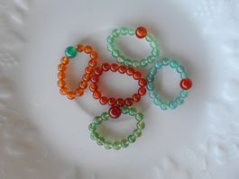 Farbige Echtstein Fingerringe mit Elastic