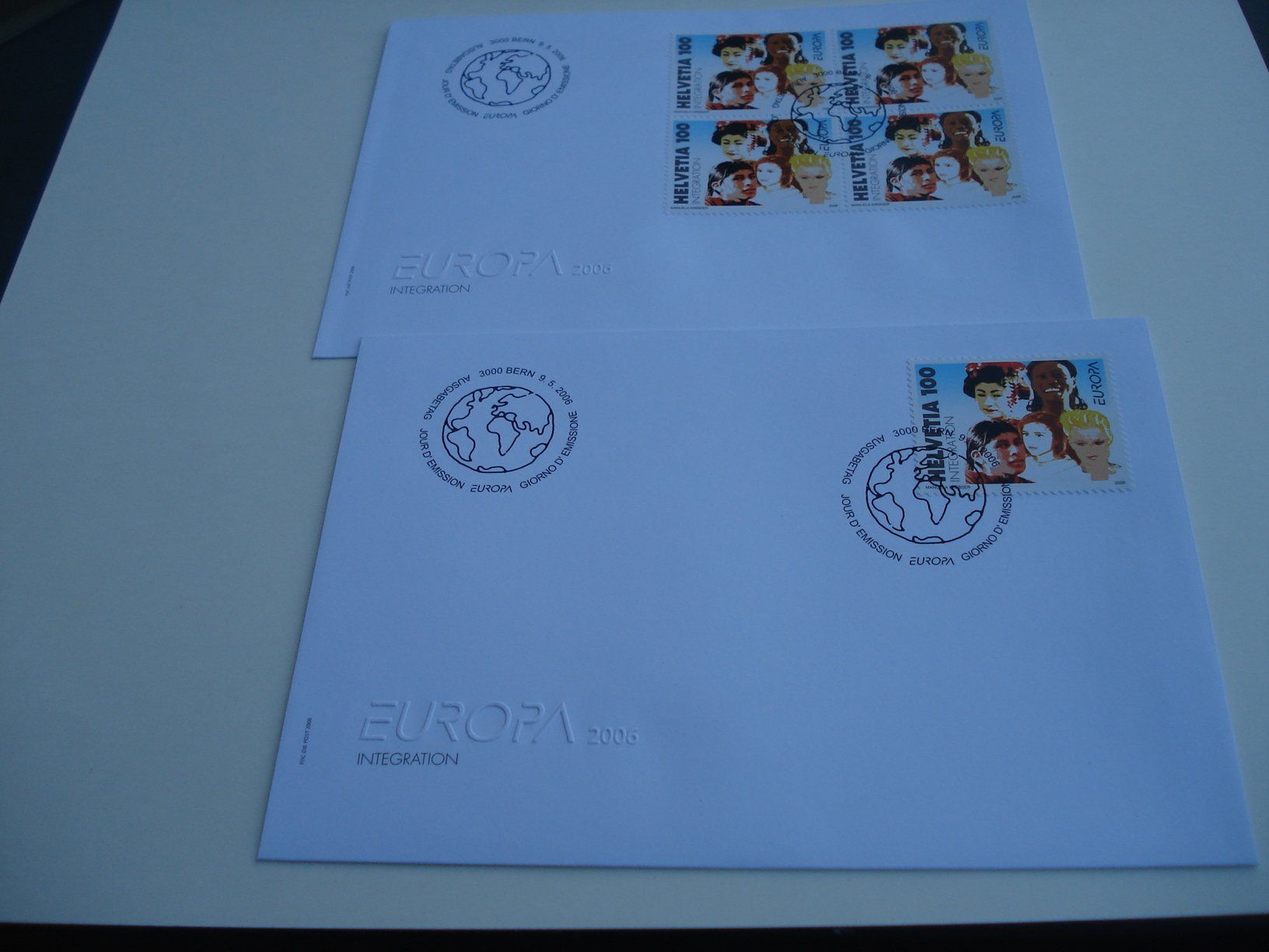 Tutti i francobolli: Marke Europa Integration 2006, FDC Einzel + 4erblock, 2 Be – Usato da Niederwil AG venduto da morostahu 1