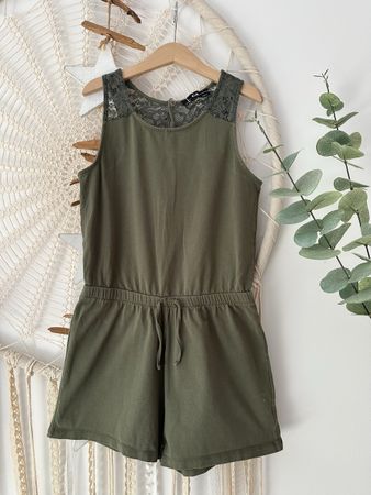 Sommer Jumpsuit, Khaki, Spitze, Gr. 145-152 *Top Zustand 