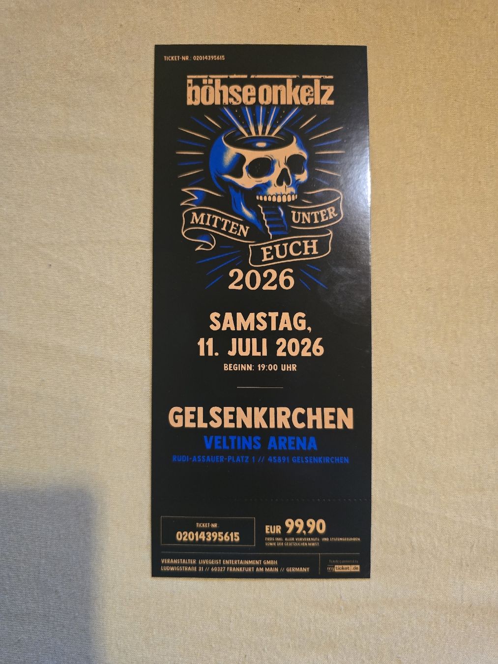 Biglietti: Onkelz Ticket – Nuovo (secondo la descrizione) da Wangen an der Aare venduto da Haniball