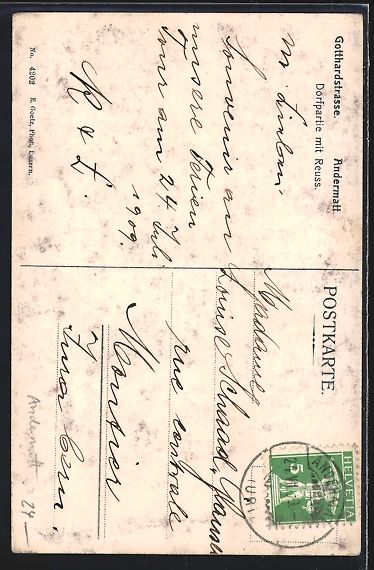 Cartoline postali: Andermatt, Gotthardstrasse, Dorfpartie m – Usato da Berlin venduto da bartko-reher 1