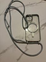 iPhone Hülle mit Kordel, Silber, wie neu, Herbst Schnäppli