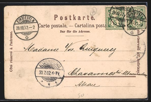 Cartoline postali: Litho Einsiedeln, Prozession vor dem Klo – Usato da Berlin venduto da bartko-reher 1