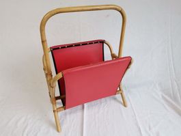 Vintage Zeitungsständer, Bambus Möbel, Vintage Dekor, Zeitun