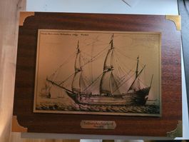 Holz Metall Bild Holländisches Segel Schiff 1647