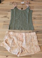 Neuer Damen Pyjama Set Sommer Gr. Onesize khaki/rosa