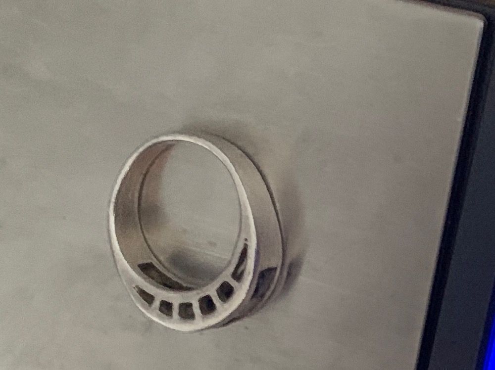 Ringe: Silberring lamellenglas schwarzweiss 57 – Gebraucht aus Dittingen von Bellevista 6