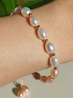 🌸 Verstellbares Armband mit echten Süsswasserperlen