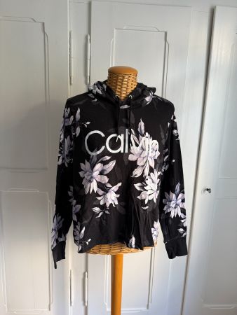 CALVIN KLEIN - Sport Oberteil schwarz geblümt L