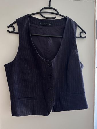 Elegante Weste dunkelblau mit Nadelstreifen