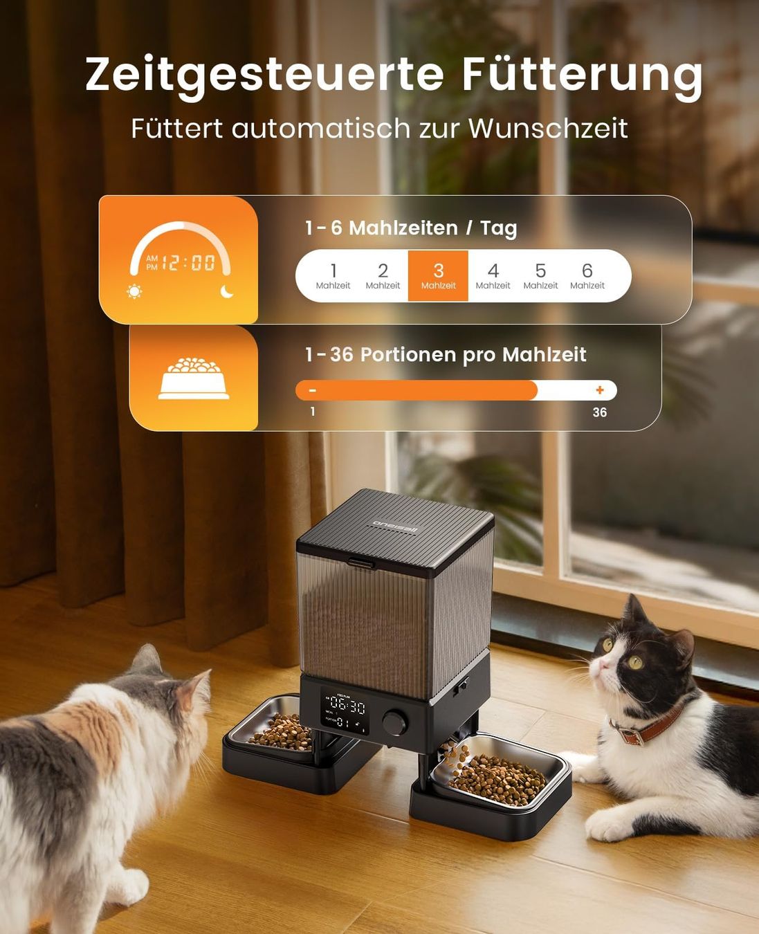 Futter: Futterautomat Katze 2 Näpfe automatisch – Neu und originalverpackt aus Basel von EchoPeak 5