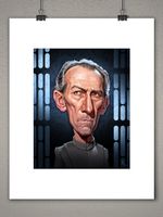 Kunstdruck - Peter Cushing Karikatur - Star Wars Parodie
