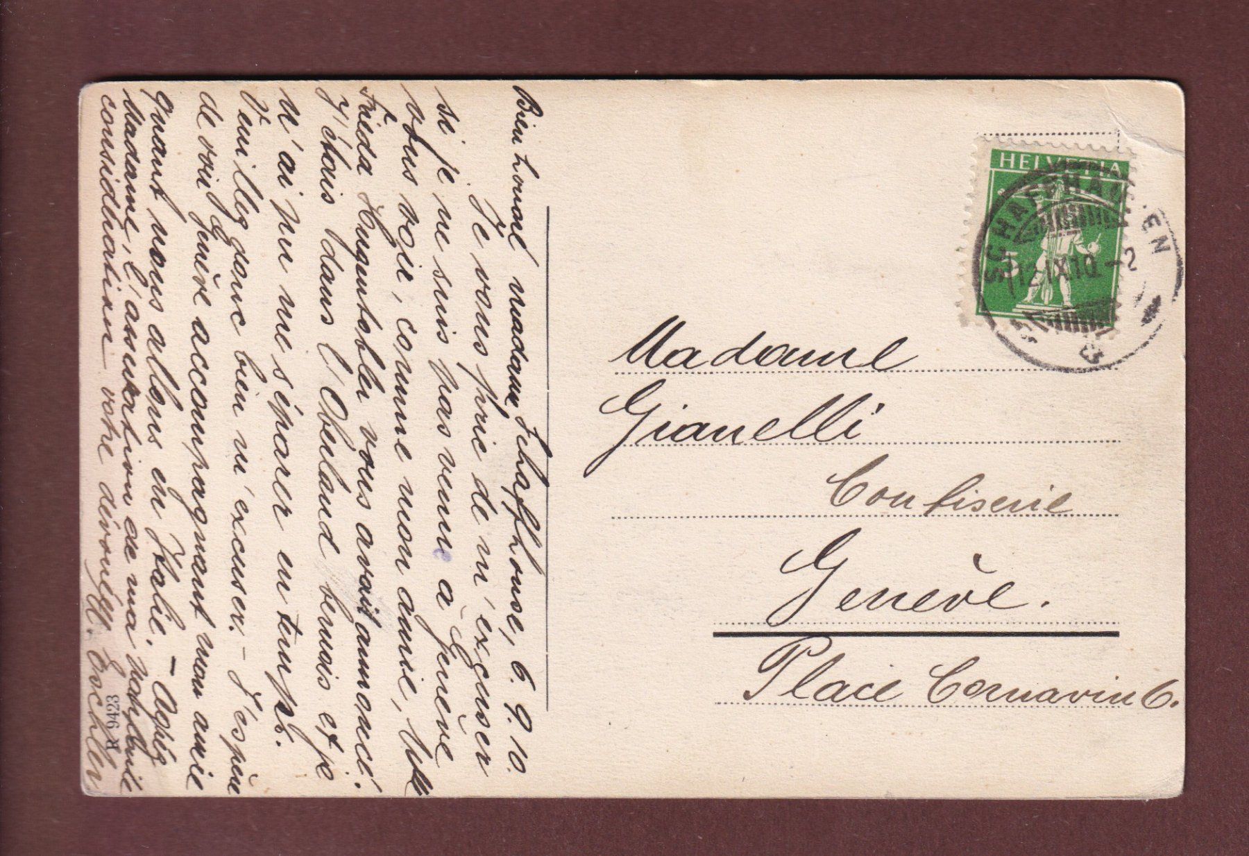 Cartes postales: SCHAFFHAUSEN - Teilansicht mit Munot - 1910 // Eckbug // – D'occasion à Pully par nicecards-shop 1
