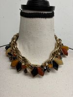Zara Statement Halskette mit bunten Steinen Gold