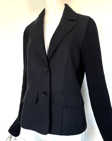 MARC CAIN Wollblazer mit Strickärmel schwarz - EU 38