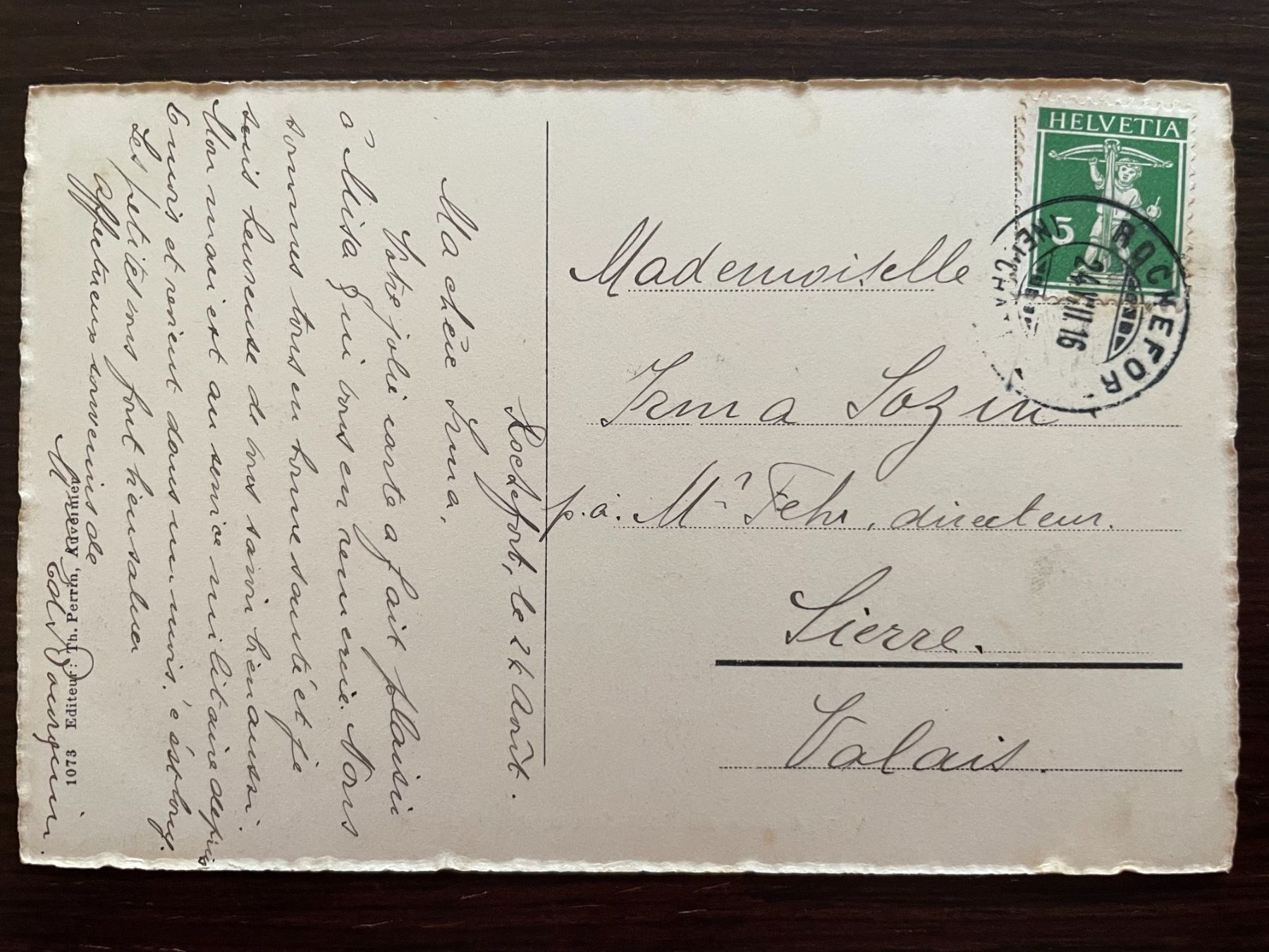 Cartoline postali: ROCHEFORT & LES GRATTES Vue générale, 1916 – Usato da Wald ZH venduto da TLILEF 1