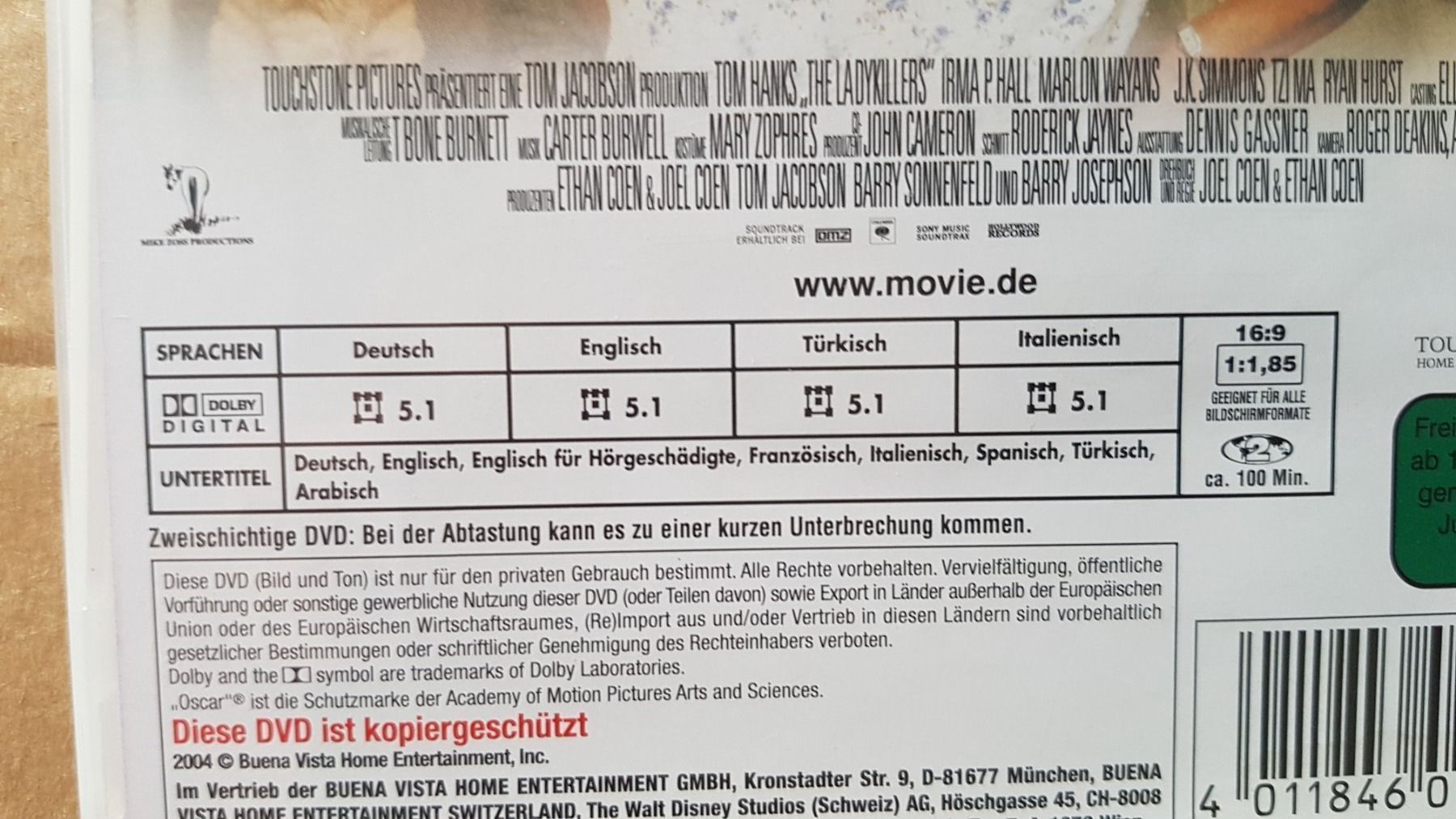 Alle DVDs: DVD Ladykillers / Tom Hanks – Gebraucht aus Oetwil am See von fineli2 1