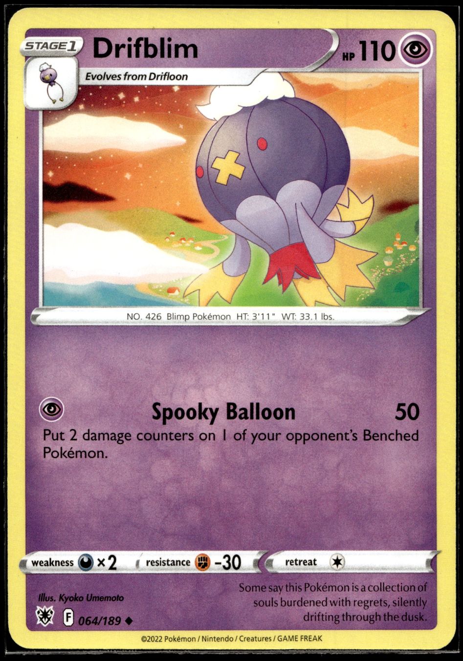 Pokémon Sammelbilder & Trading cards: Drifblim (ASR EN 064/189) – Gebraucht aus Affoltern am Albis von Chiesa_5