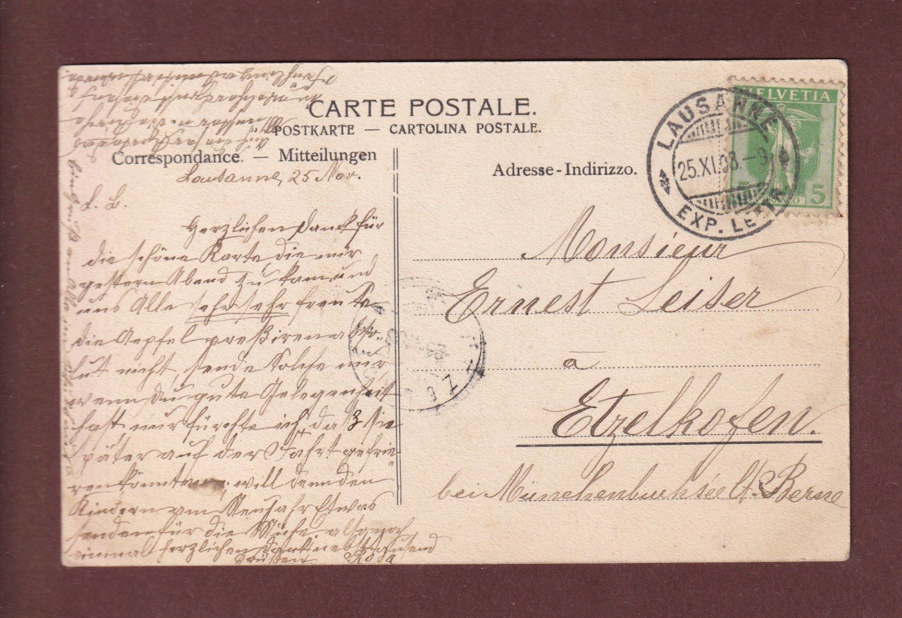 Ansichtskarten: LAUSANNE - Eglise St. Laurent - 1908 – Gebraucht aus Pully von nicecards-shop 1