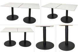2 moderne höhenverstellbare Bistro-/Cafétische – Weiss/Schwa