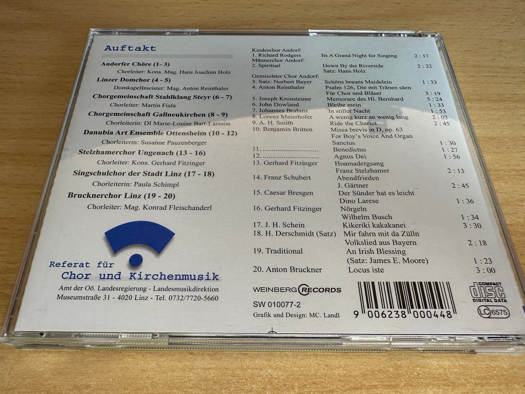 CD: Chorlandschaft Oberösterreich - Auftakt – Usato da Rikon im Tösstal venduto da Alpenmutz 1