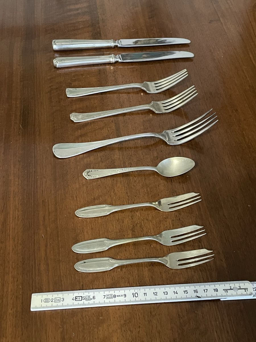 Set di posate: Ab 1.- Besteck Alpaca Pesa Mexico versilbert – Usato da Zürich venduto da Campi1000 1