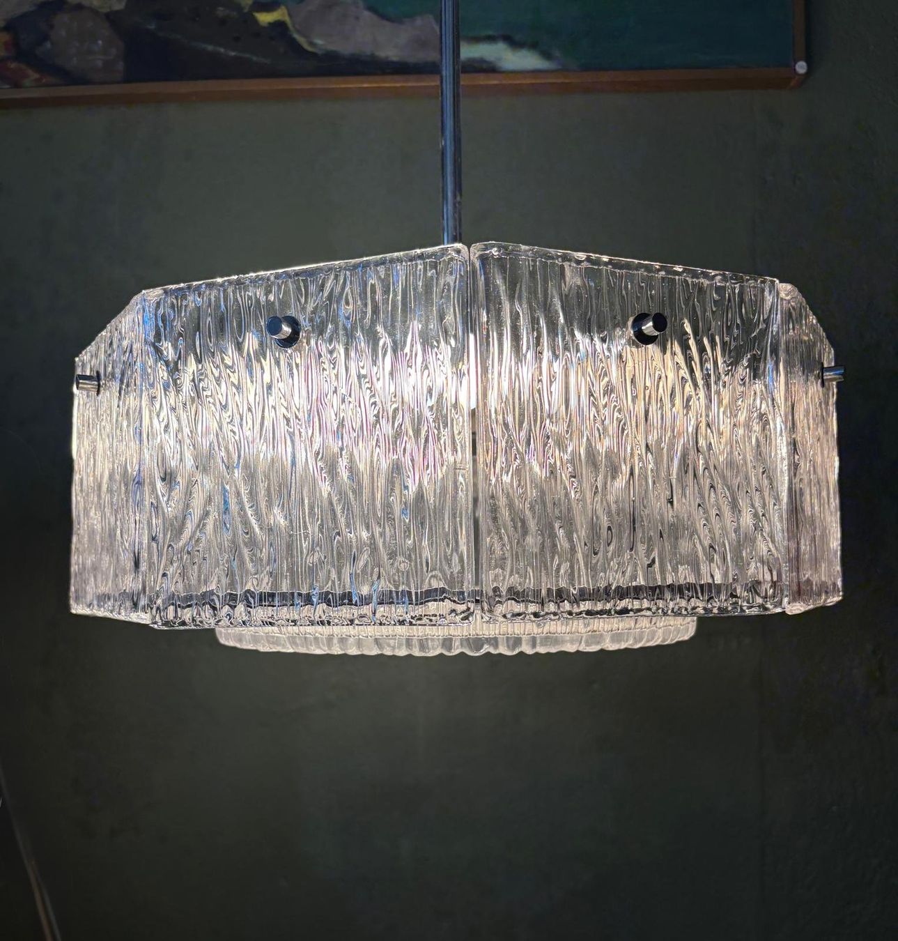 Kronleuchter & Deckenlampen: Deckenlampe Eisglas 60er Jahre Design – Gebraucht aus Riehen von twentymodern 1