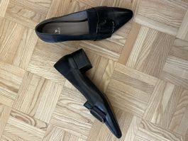 Schuhe Vares Grösse 38 Schwarz Leder mit Schnalle