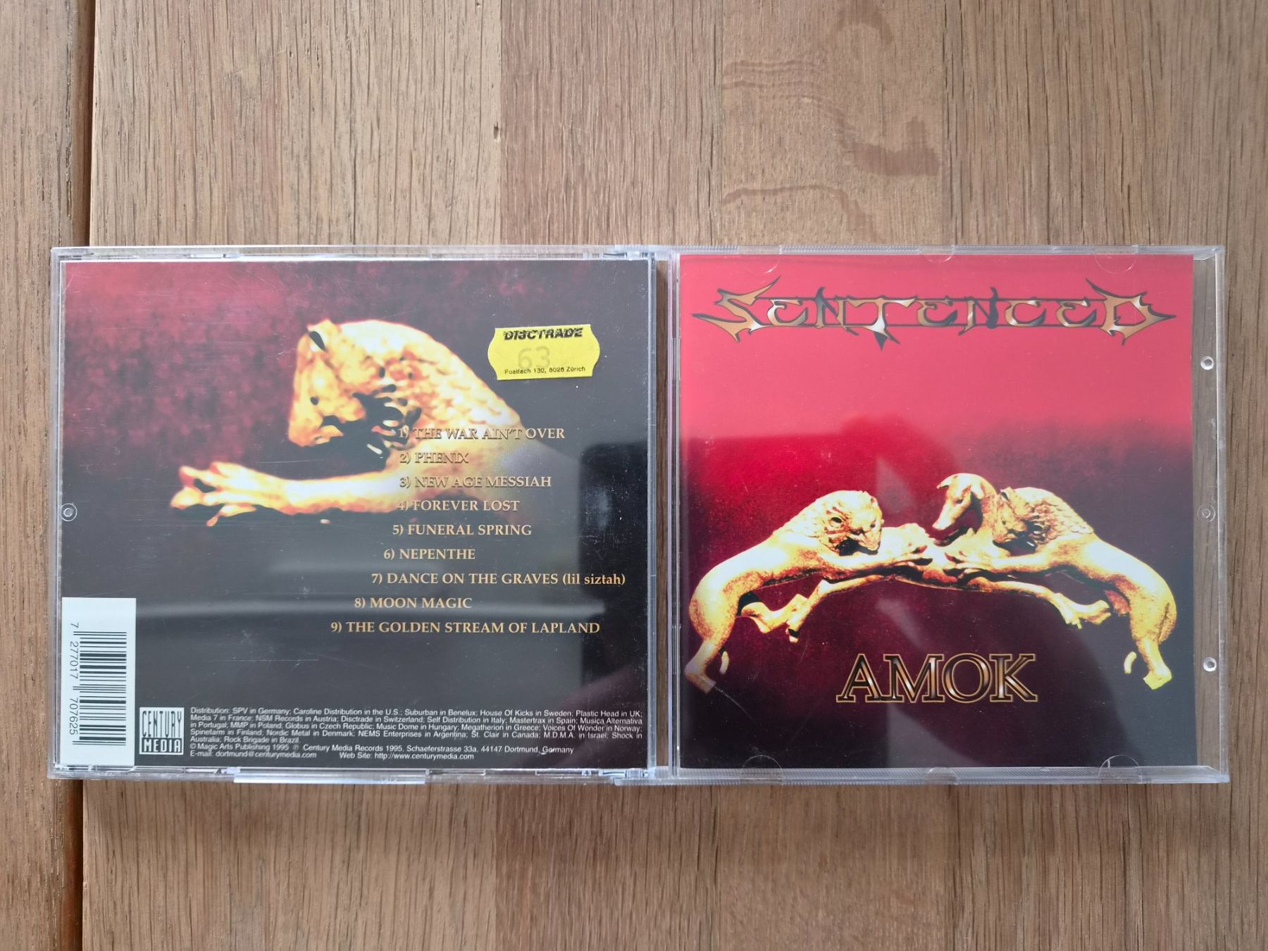 CD: CD Sentenced - Amok, 1995 – Usato da Nebikon venduto da Harley-Davidson01