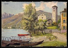 Locarno, Lungolago con barche, alberi e 