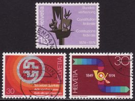 Satz SBK-Nr. 558-560 (Sonderpostmarken 1974) gestempelt